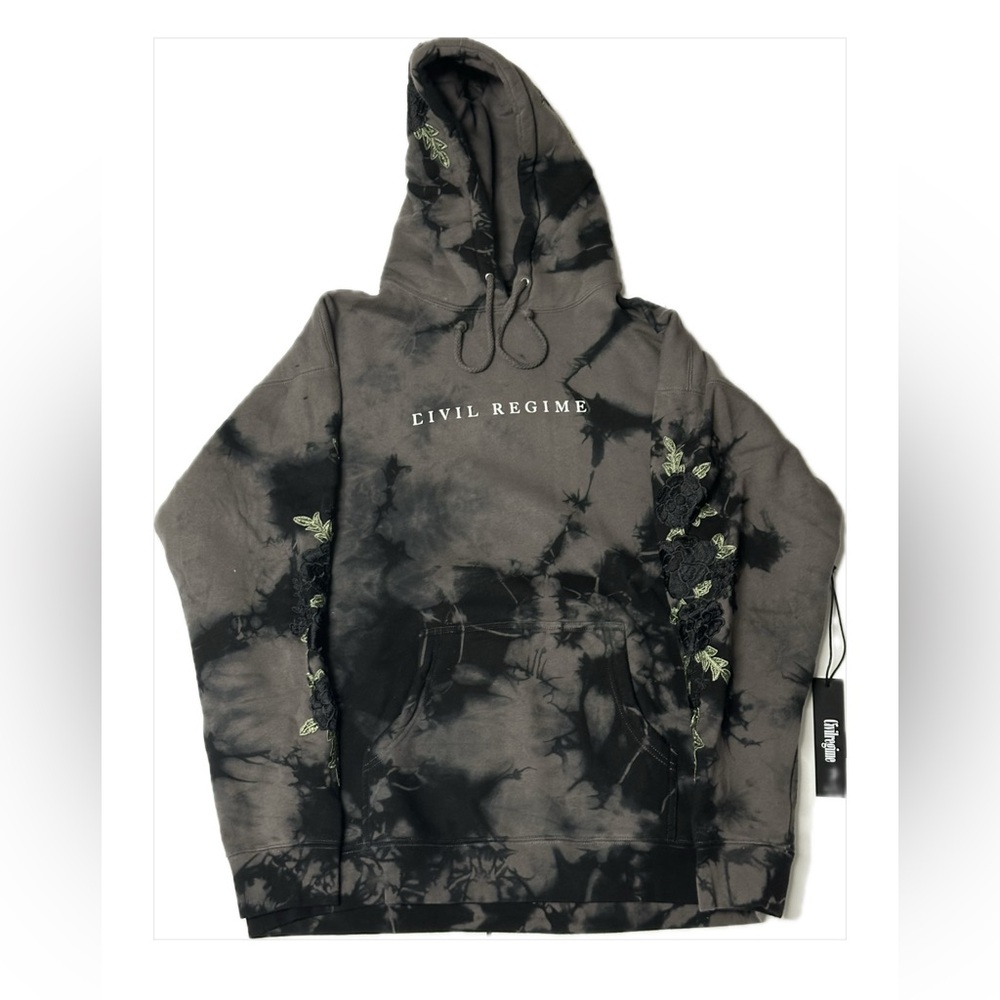 NEW Civil Regime Black Tie-Dye Hoodie